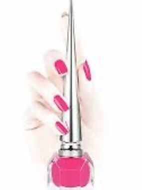 Christian Louboutin Vibrant Pink Nail Lacquer with Silver-Cap New no tags